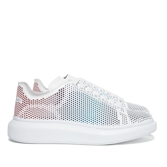 ALEXANDER MCQUEEN LARRY OVERSIZED PERFORATED SNEAKER (WHITE/MULTI) SIZE 42 - Picture 3 of 12